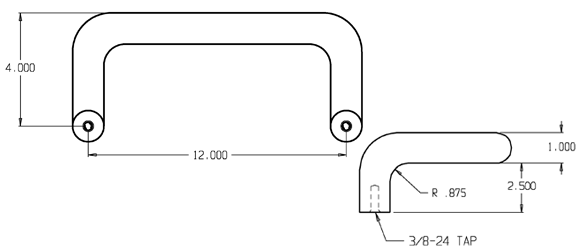 Don-Jo 1158 Door Pull size
