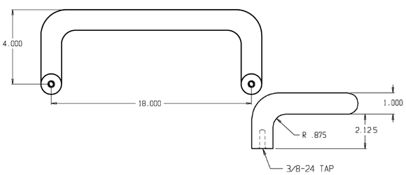 Don-Jo 1159 Door Pull size