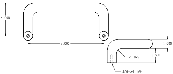 Don-Jo 1160 Door Pull size