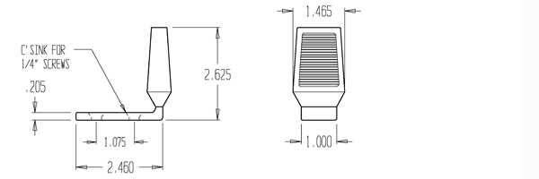 Don-Jo 1480-626 Angle Door Stop size