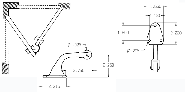 Don-Jo 1488 roller door bumper size