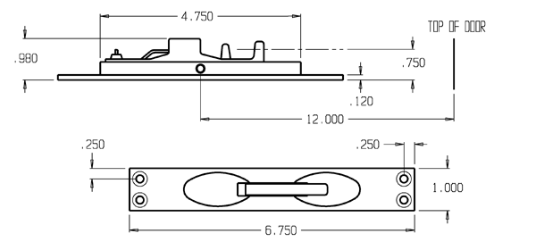Don-Jo 1555 flush bolt size