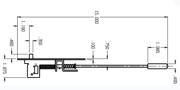 Don-Jo 1560 Metal Door Automatic Flush Bolts size
