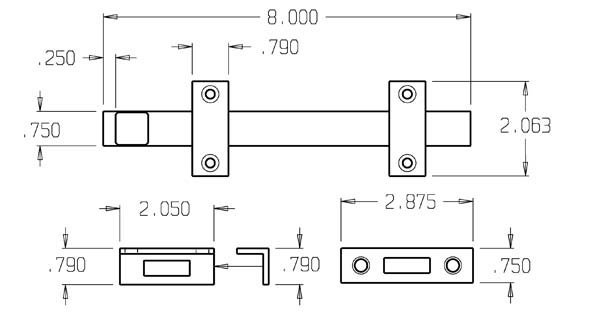 Don-Jo 1580 slide bolt size