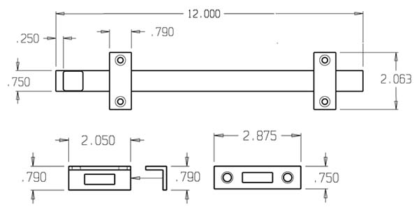 Don-Jo 1581 slide bolt size