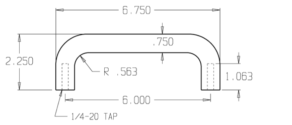 Don-Jo 15 Door Pull size