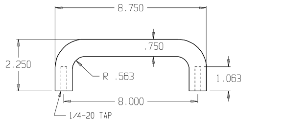 Don-Jo 16 Door Pull size