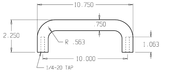 Don-Jo 17 Door Pull size