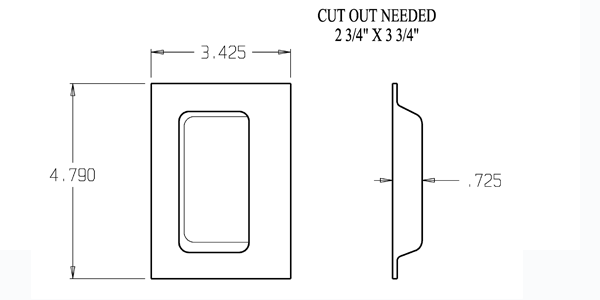 Don-Jo 1848 Stainless Flush Cup Pull  size
