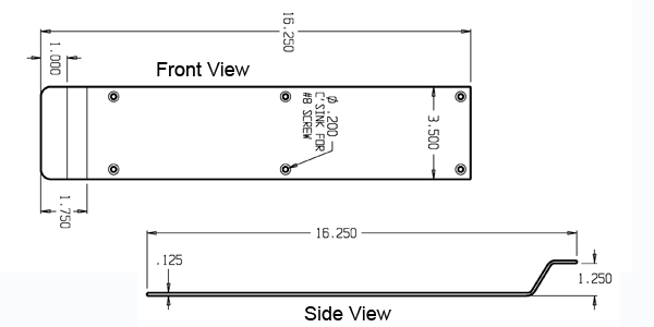 Don-Jo 1866-630 Combo Push Pull Plate dimensions