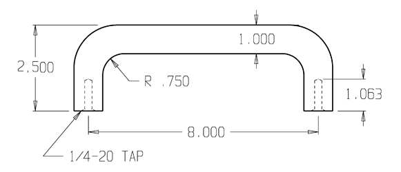 Don-Jo 19-630 Stainless Steel Door Pull size