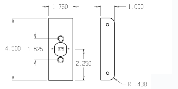 Don-Jo 20-FE Security Reinforcer Plate size