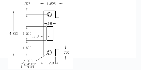 ANSI Stainless Steel Deadbolt Strike Plate Size