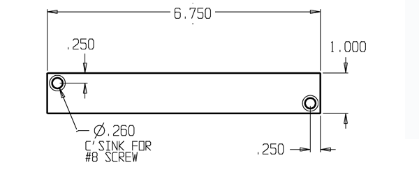 Don-Jo EF-634 4.5 Flush Bolt Filler Plate size