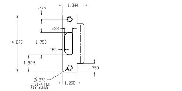 Extended Height ANSI Strike Plate Size