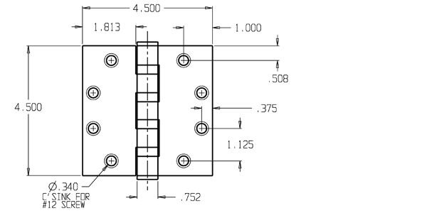 Don-Jo HWBB94545 hinge size