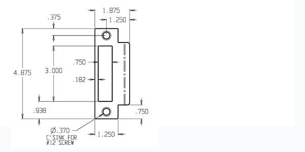 ANSI Stainless Steel Mortise Strike Plate Size