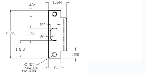ANSI Stainless Steel Strike Plate Size
