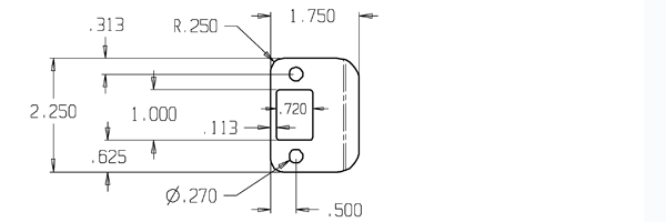 Replacement Radius Corner Strike Plate Size