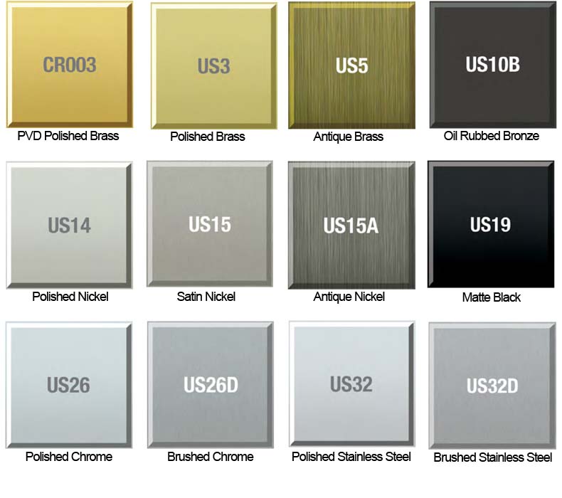 DoralLock finish color chart