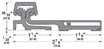 bommer full surface gear hinge dimensions