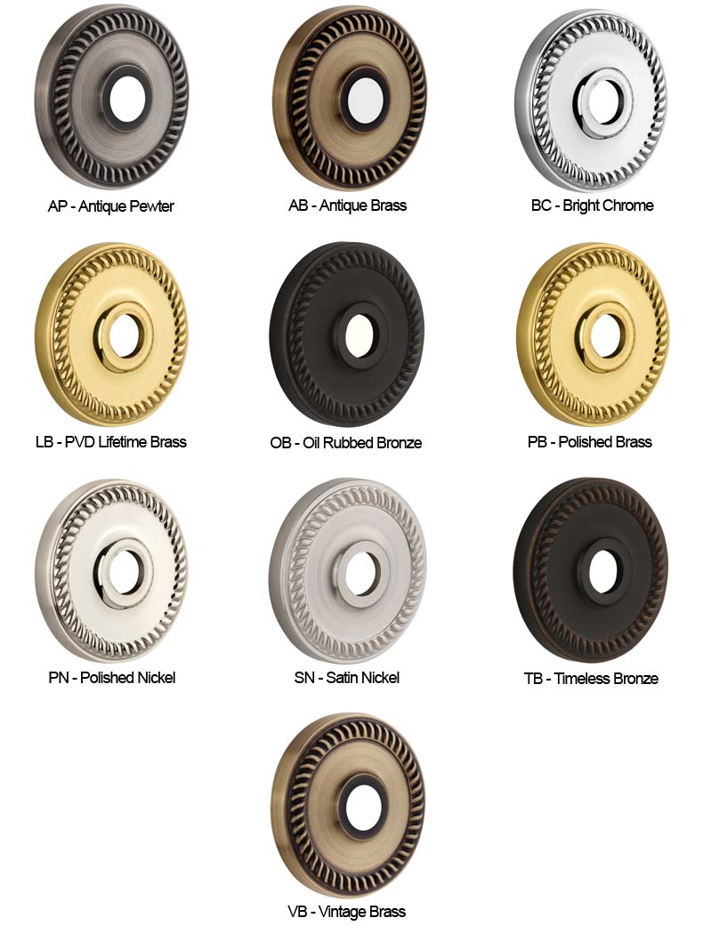 Grandeur door hardware finish color chart