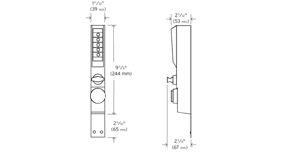 KABA Simplex 3001 dimensions