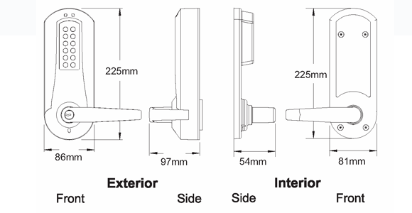 KABA E-Plex  E5231 dimensions