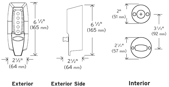 KABA Simplex 7102 dimensions