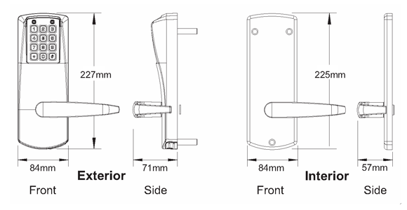KABA E-Plex  E2031 dimensions