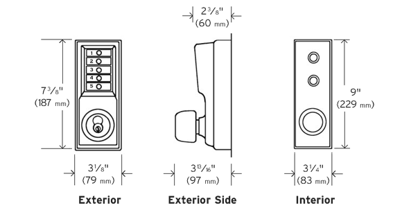 KABA Simplex 1041 dimensions