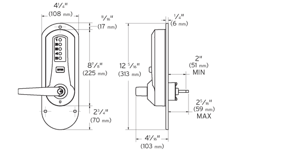 KABA Simplex 5010 dimensions