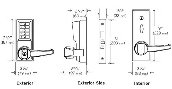 KABA Simplex 8148 dimensions