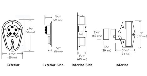 KABA Simplex 904 dimensions