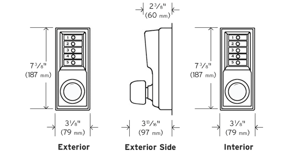 KABA Simplex EE1011/EE1011 dimensions