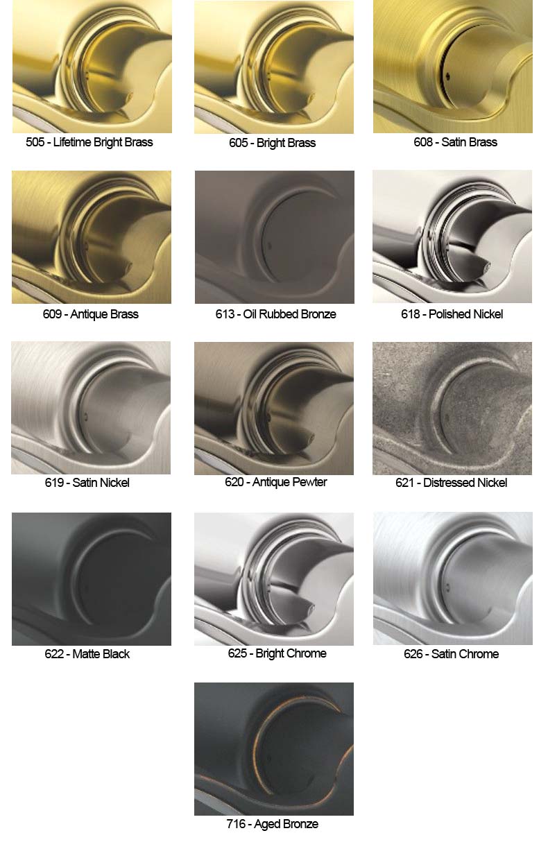 schlage hardware finish color chart
