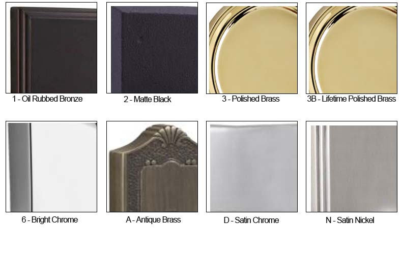 Weslock door hardware finish color chart